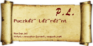 Puczkó Lóránt névjegykártya