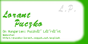 lorant puczko business card